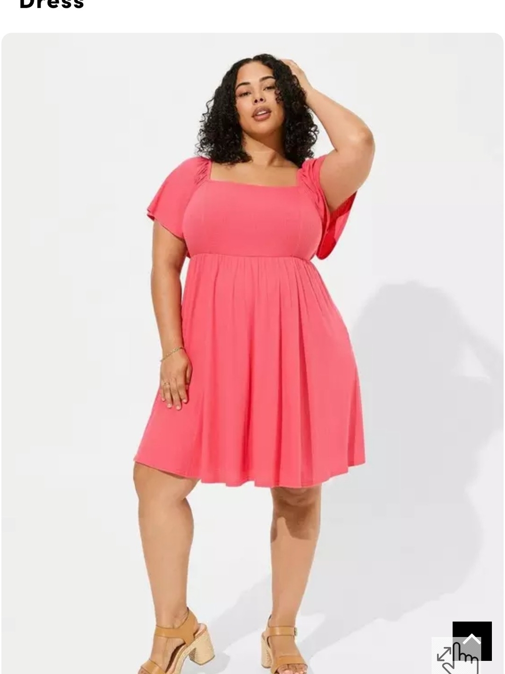 Plus Size Pink Square-Neck Midi Dress